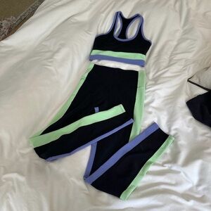 Beach Riot Black and Mint Activewear Set